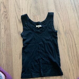 Black Sleeveless Tank Top. Ribbed. Madewell xxs supima cotton